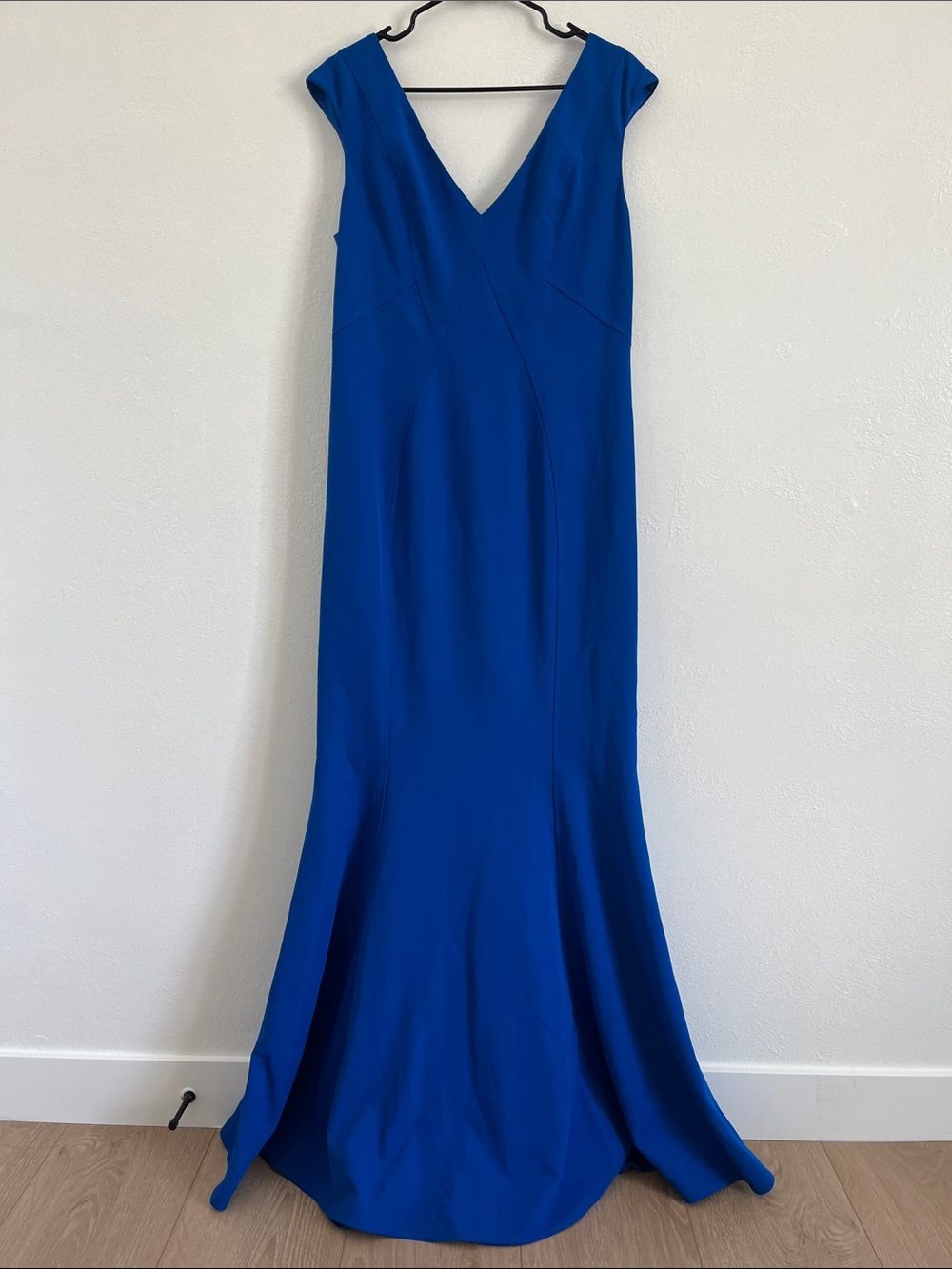 Zac Posen Cobalt Blue V-Neck Maxi Gown